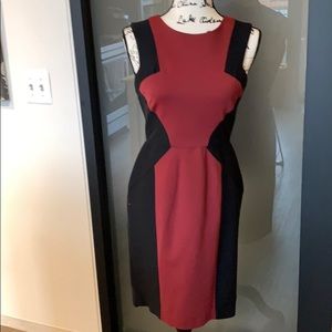 Colorblock Red Dress